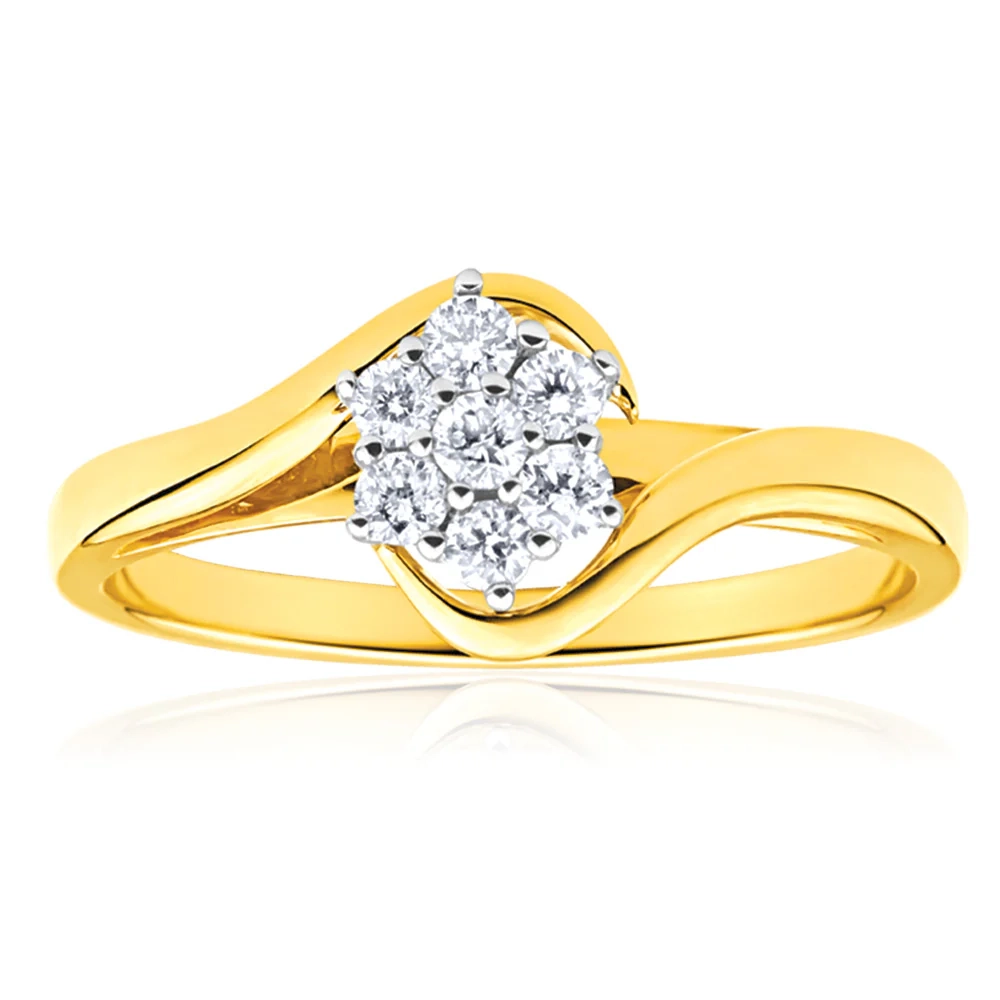 9ct Yellow Gold Diamond Luxurious Ring – Shiels Jewellers