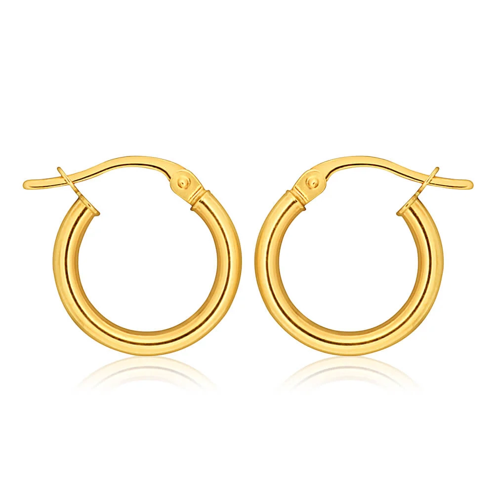 9ct Yellow Gold Plain Hoop 10mm European made – Shiels Jewellers