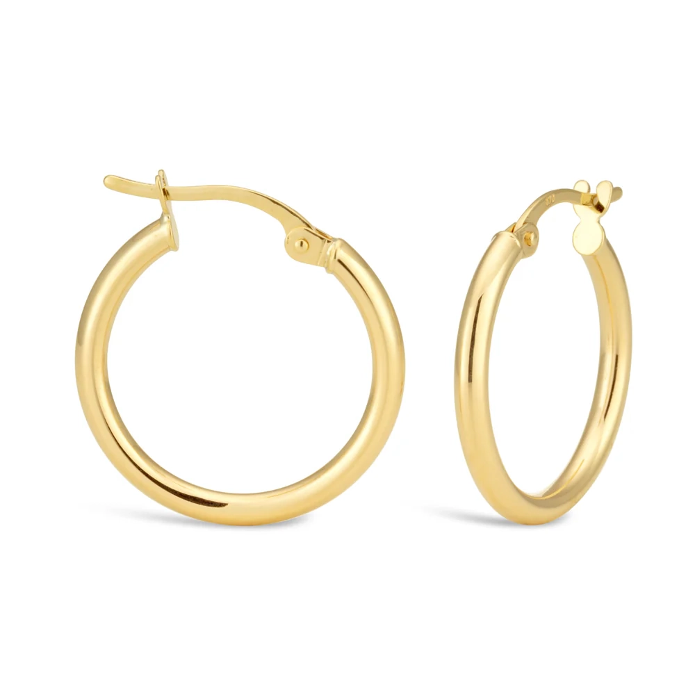 9ct Yellow Gold Plain Hoop 15mm European made – Shiels Jewellers