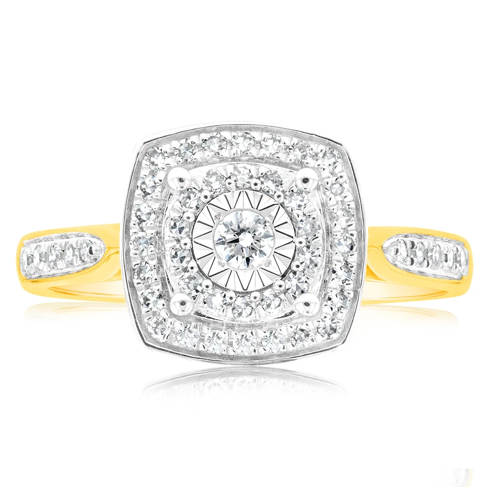 9ct Yellow Gold Ring With 0.25 Carats Of Claw Set Diamonds – Shiels Jewellers