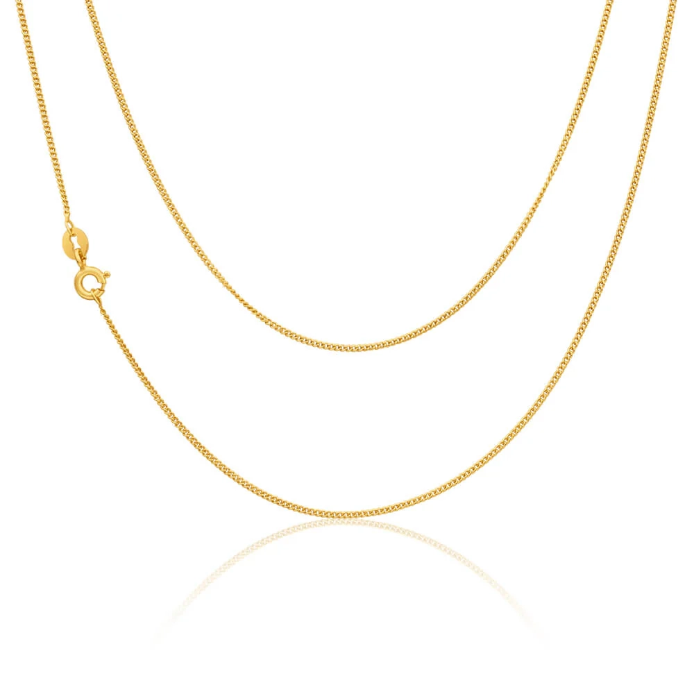 9ct Yellow Gold Silver Filled 50cm Curb Chain 30 gauge – Shiels Jewellers