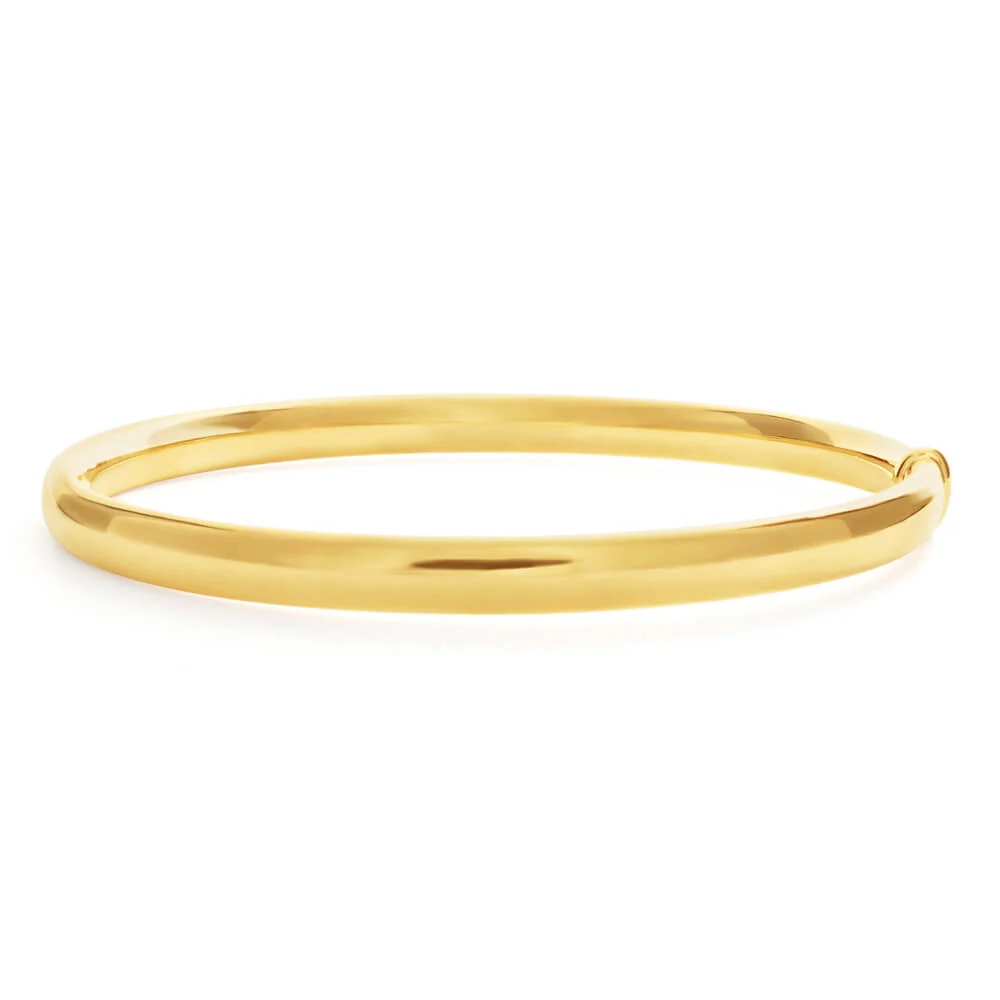 9ct Yellow Gold Silver Filled 6mm x 70mm Bangle – Shiels Jewellers