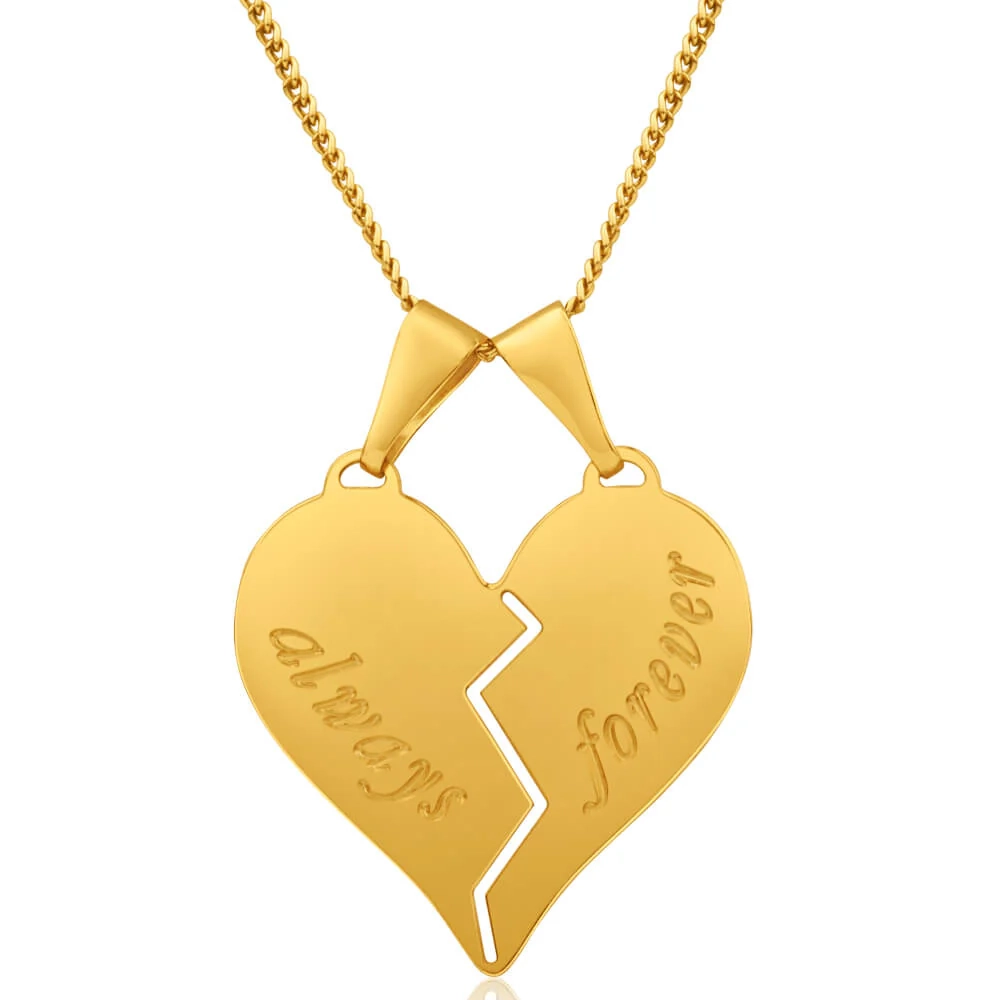 9ct Yellow Gold Silver Filled Always Forever Pendant – Shiels Jewellers