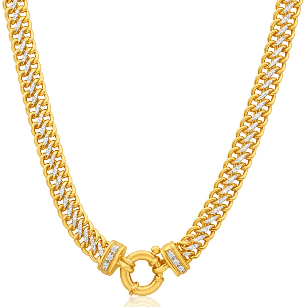 9ct Yellow Gold Silver Filled Cubic Zirconia Mesh Chain – Shiels Jewellers