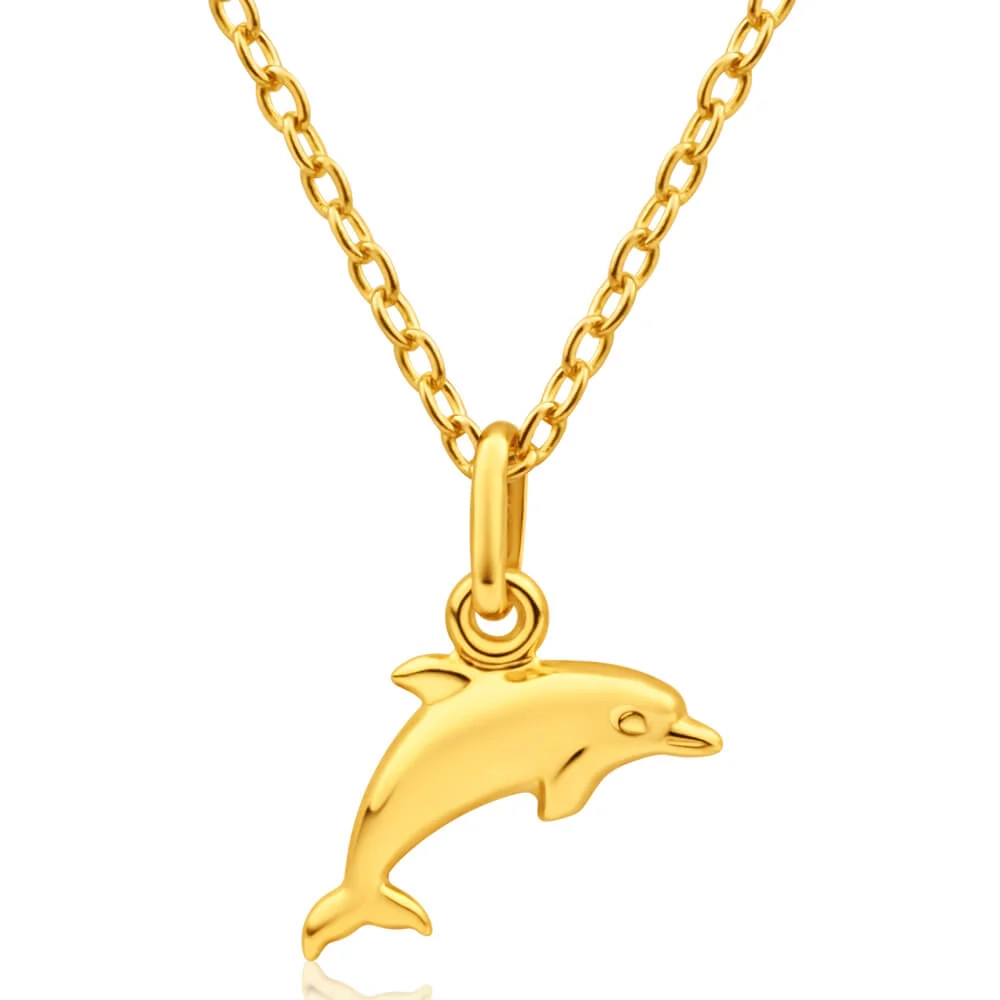 9ct Yellow Gold Silver Filled Dolphin Pendant – Shiels Jewellers