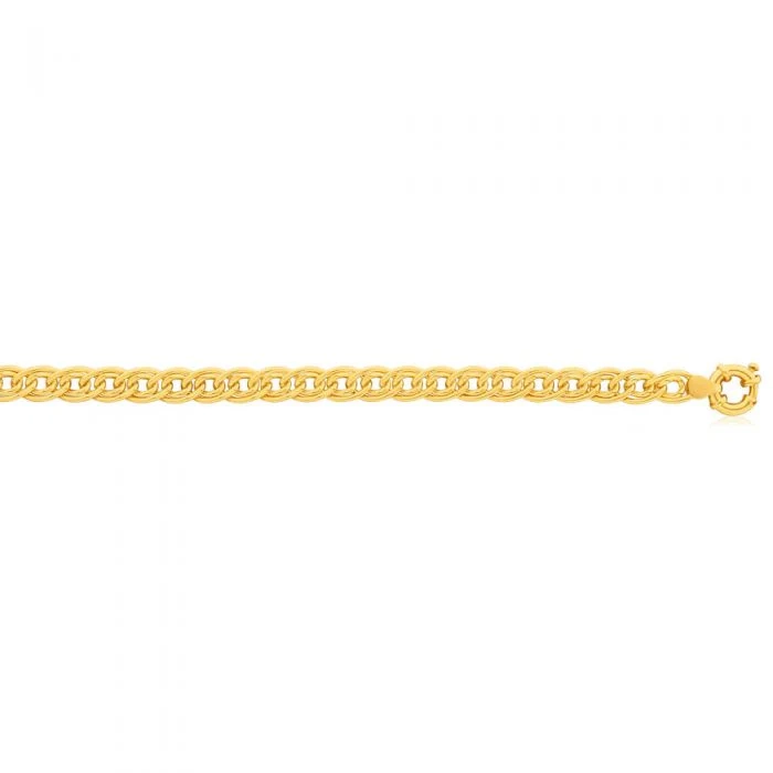 9ct Yellow Gold Silver Filled Double 19cm 140 Gauge Boltring Curb Brac – Shiels Jewellers