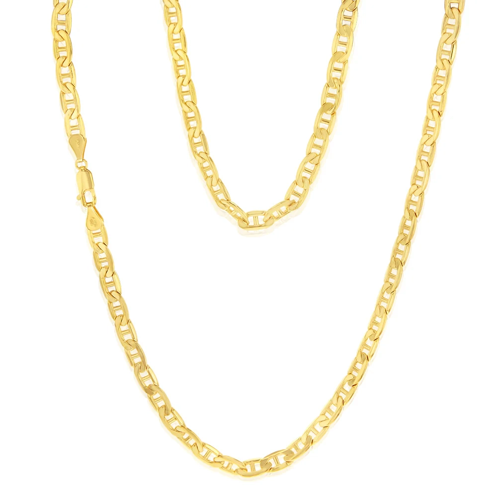 9ct Yellow Gold Silverfilled 150 Gauge Anchor 55cm Chain – Shiels Jewellers