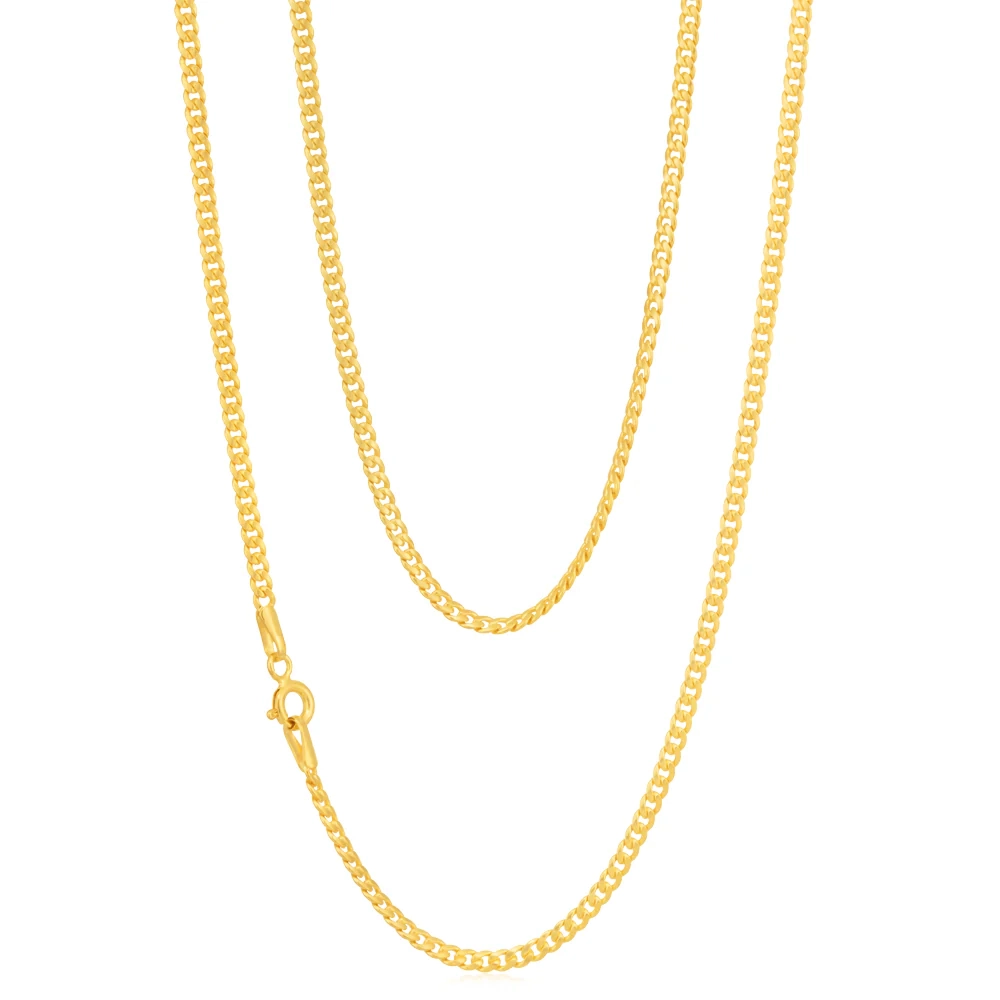 9ct Yellow Gold Silverfilled 50cm Curb Chain – Shiels Jewellers