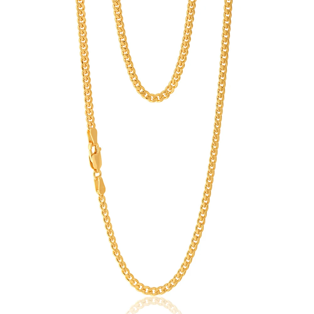 9ct Yellow Gold Silverfilled 60cm Curb Chain – Shiels Jewellers