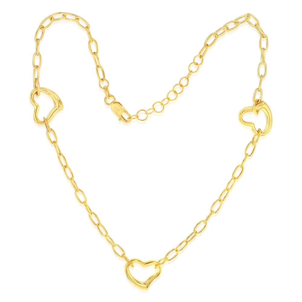 9ct Yellow Gold Silverfilled 65 Gauge Curb 25cm Anklet – Shiels Jewellers