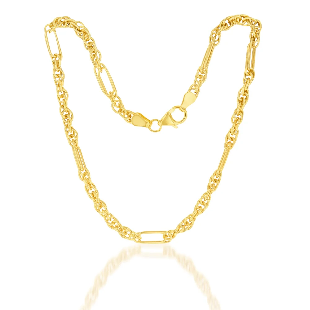 9ct Yellow Gold Silverfilled Fancy 27cm Anklet – Shiels Jewellers