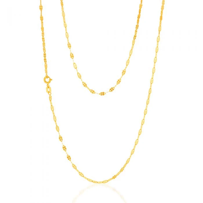 9ct Yellow Gold Silverfilled Fancy 40 Gauge 50cm Chain – Shiels Jewellers