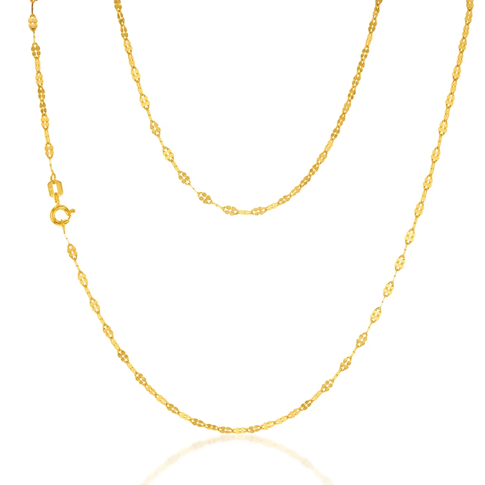 9ct Yellow Gold Silverfilled Fancy 40Gauge 45cm Chain – Shiels Jewellers