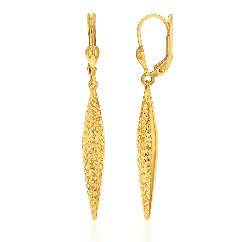 9ct Yellow Gold Silverfilled Patterned Drop Earrings – Shiels Jewellers