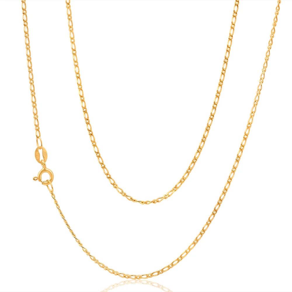 9ct Yellow Gold SOLID Figaro 1:1 50cm Chain – Shiels Jewellers