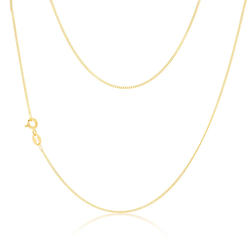 9ct Yellow SOLID Gold 30 Gauge Curb 40cm Chain – Shiels Jewellers