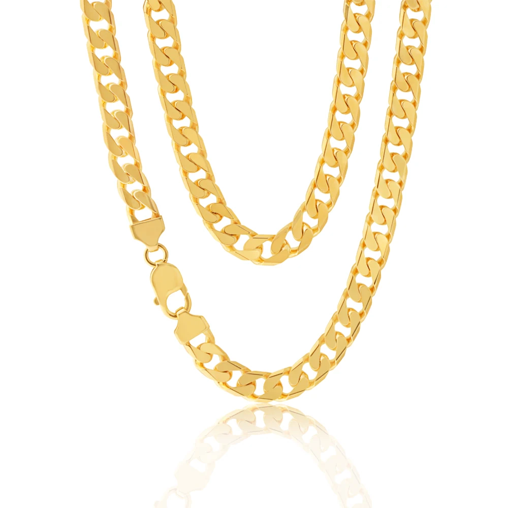 9ct Yellow Solid Gold 300 Gauge 55cm Curb Chain – Shiels Jewellers