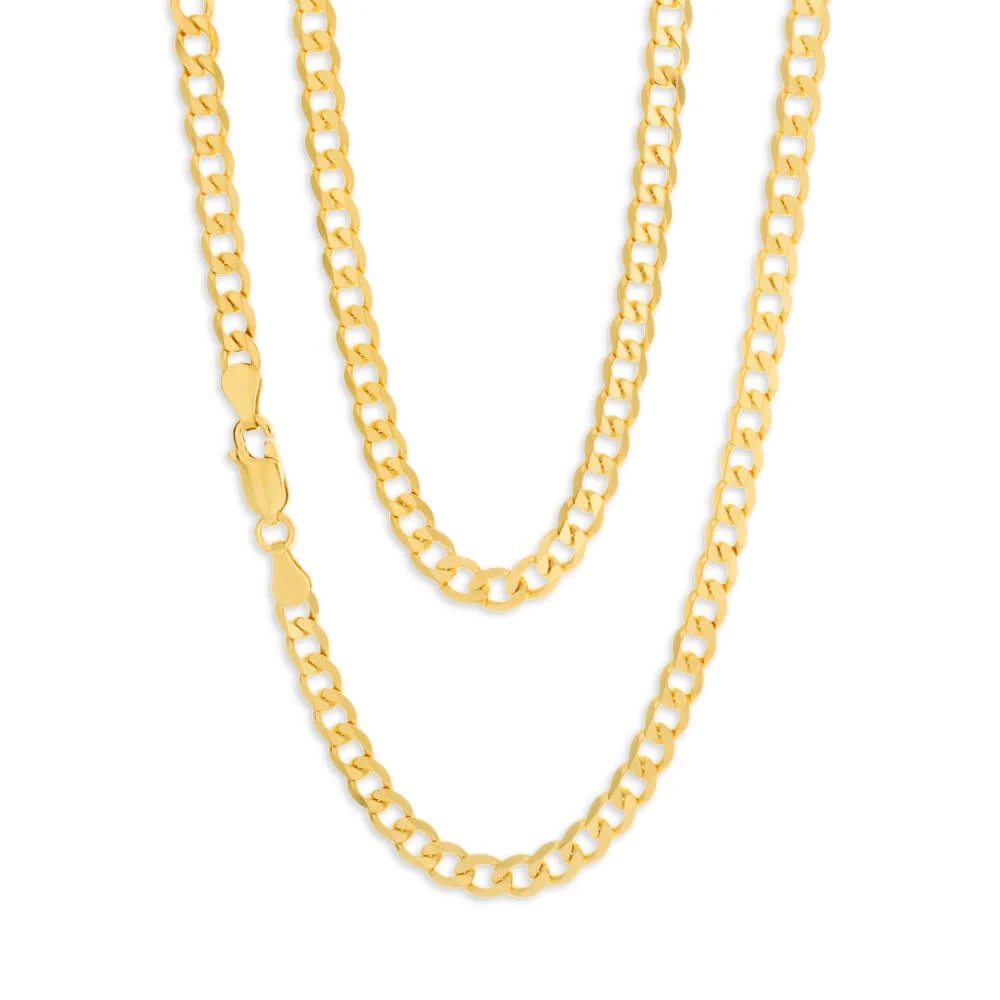 9ct Yellow Solid Gold 60cm 120 Gauge Curb Chain – Shiels Jewellers