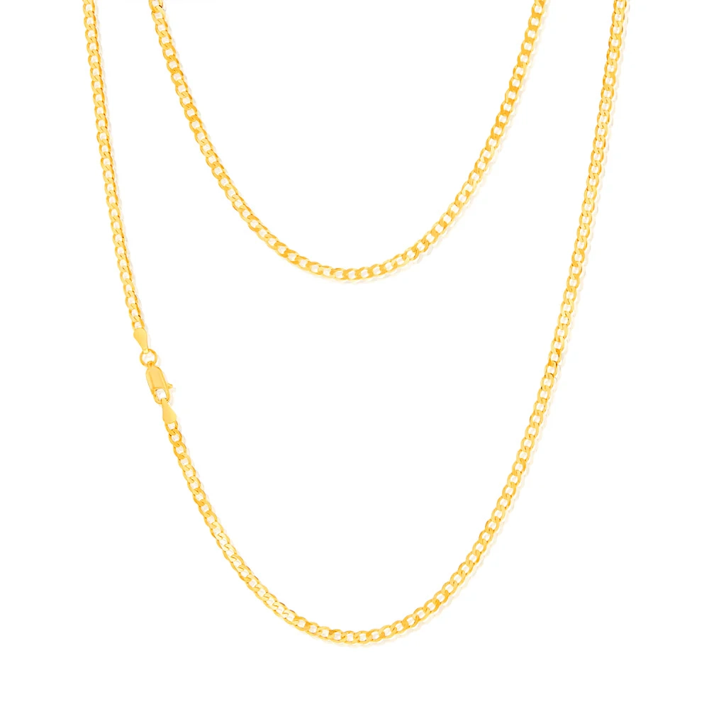 9ct Yellow SOLID Gold Curb Chain 80 gauge in 55cm – Shiels Jewellers