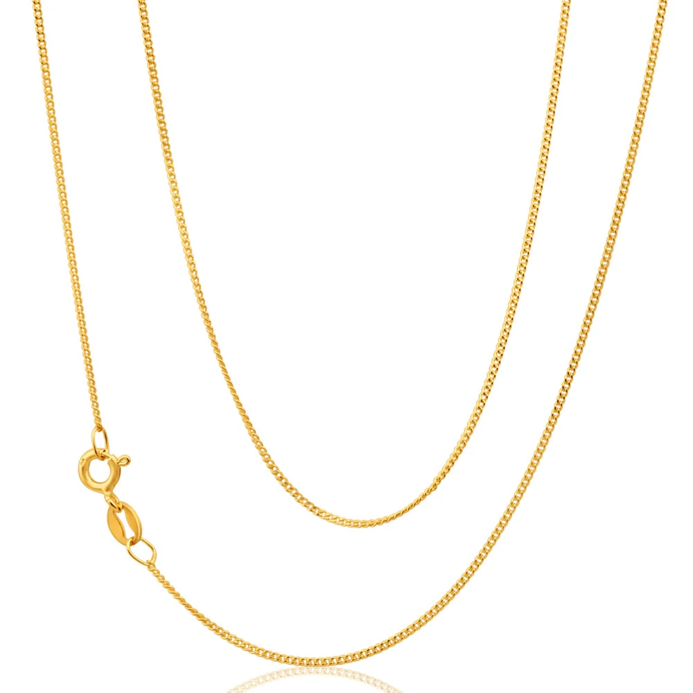 9ct Yellow Solid Gold SOLID Curb Chain 45cm 30 Gauge – Shiels Jewellers