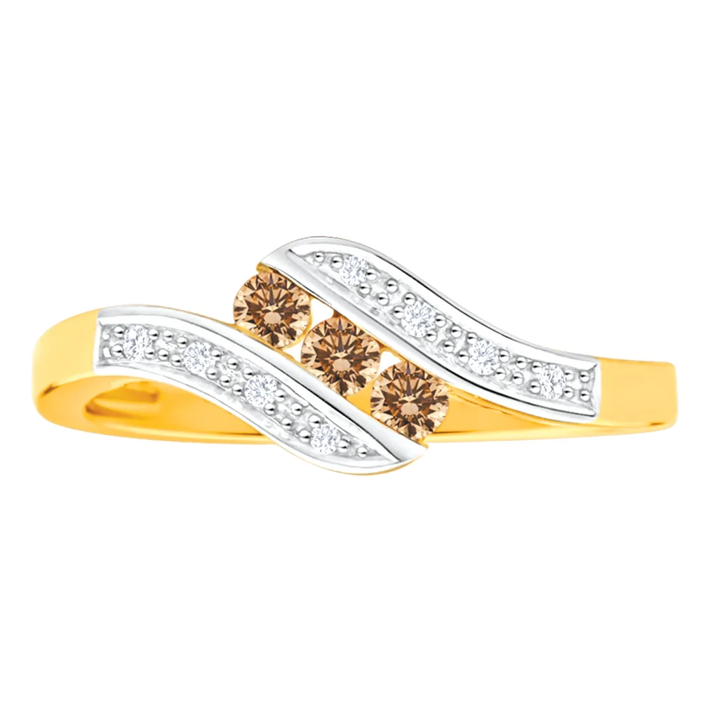 Australian Diamond 9ct Yellow Gold Diamond Trilogy Ring – Shiels Jewellers