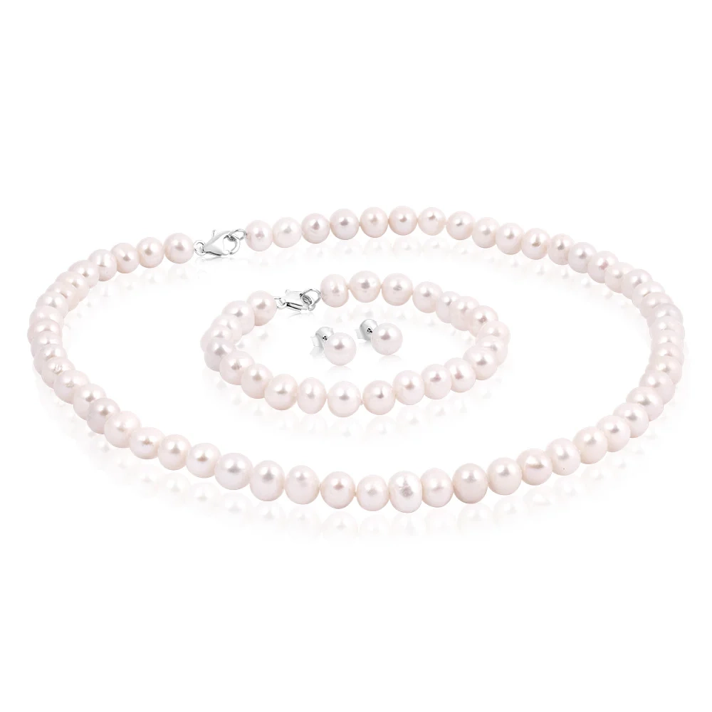 Freshwater White Pearl Boxed Set with Sterling Silver Clasp – Shiels Jewellers