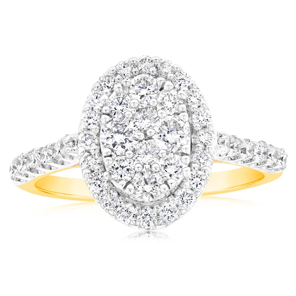 Luminesce Diamond 1 Carat Oval Dress Ring in 9ct Yellow Gold – Shiels Jewellers