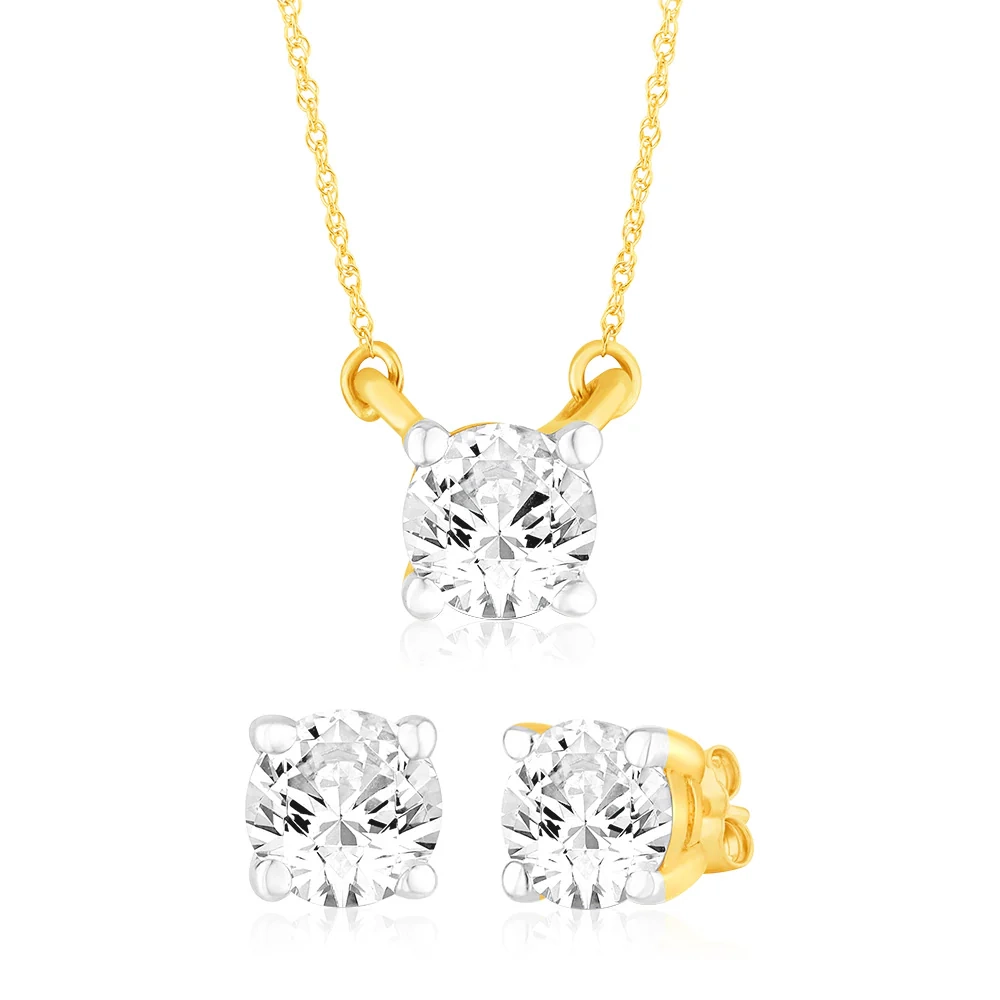 Luminesce Lab Grown 0.30Ct Earring & 0.30Ct Diamond Pendant Set With A – Shiels Jewellers