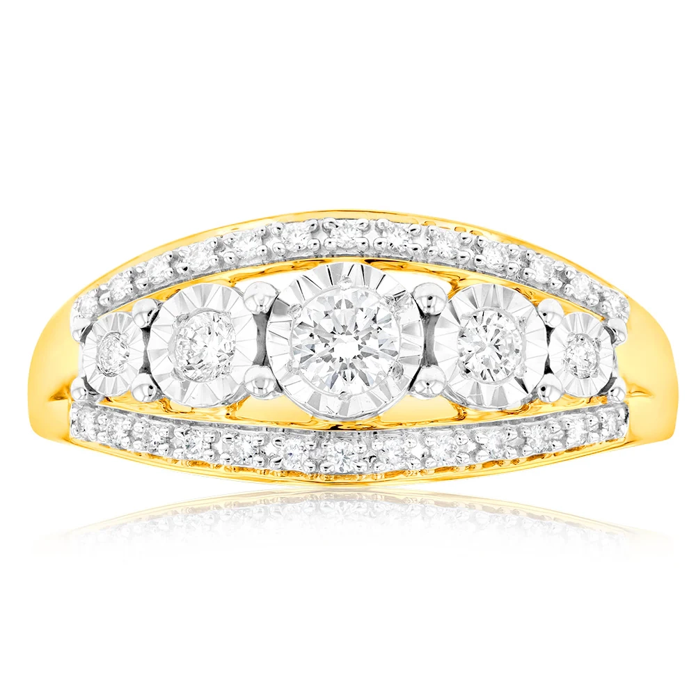 Luminesce Lab Grown 0.35 Carat Diamond Ring in 9ct Yellow Gold – Shiels Jewellers