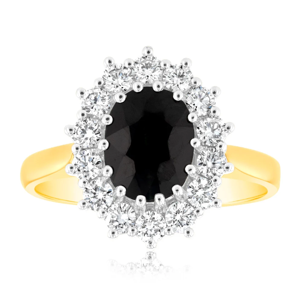 Luminesce Lab Grown 0.70Ct Diamond & 2.6Ct Natural Black Sapphire 9x7m – Shiels Jewellers