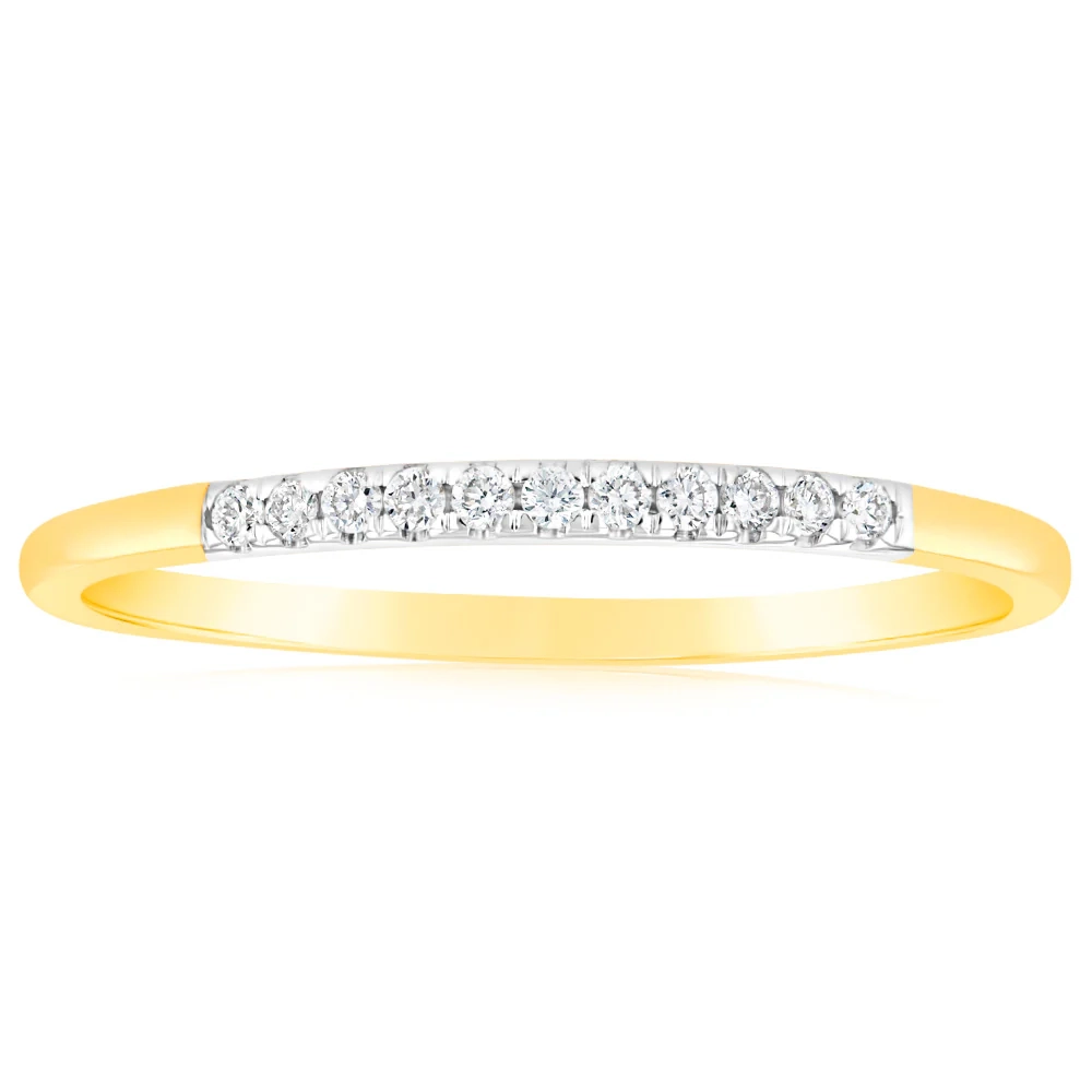 Luminesce Lab Grown 1/10 Carat Diamond Eternity Ring in 9ct Yellow Gol – Shiels Jewellers