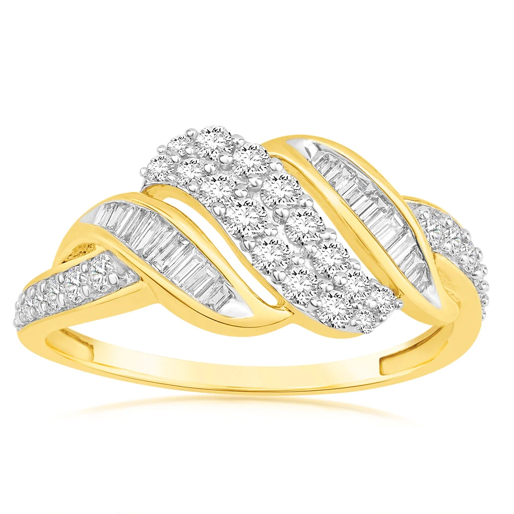 Luminesce Lab Grown 1/2 Carat Diamond Channel Set Ring in 9ct Yellow G – Shiels Jewellers