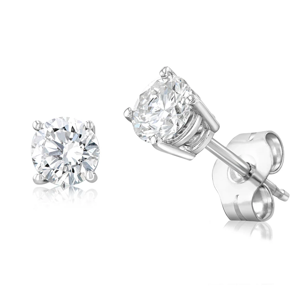 Luminesce Lab Grown 1/2 Carat Diamond Solitaire Earrings in 14ct White – Shiels Jewellers