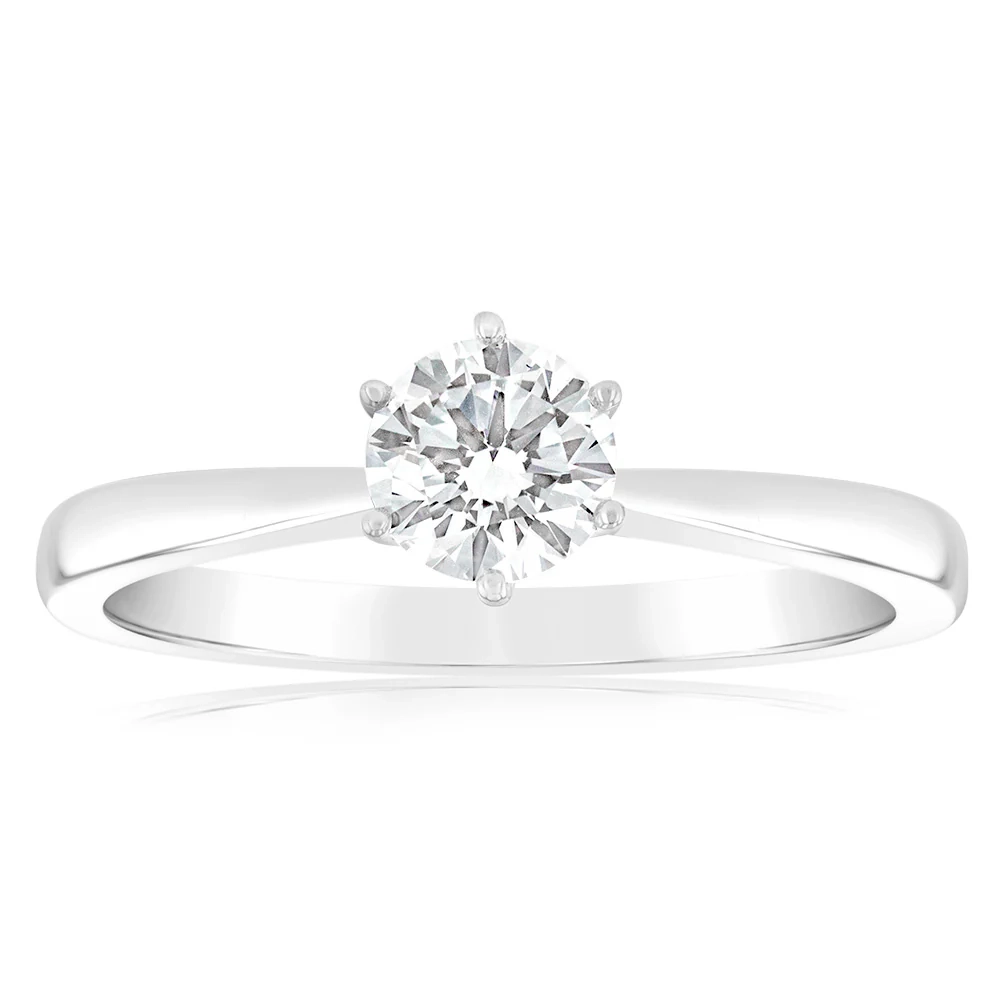 Luminesce Lab Grown 1/2 Carat Diamond Solitaire Ring set in 14ct White – Shiels Jewellers