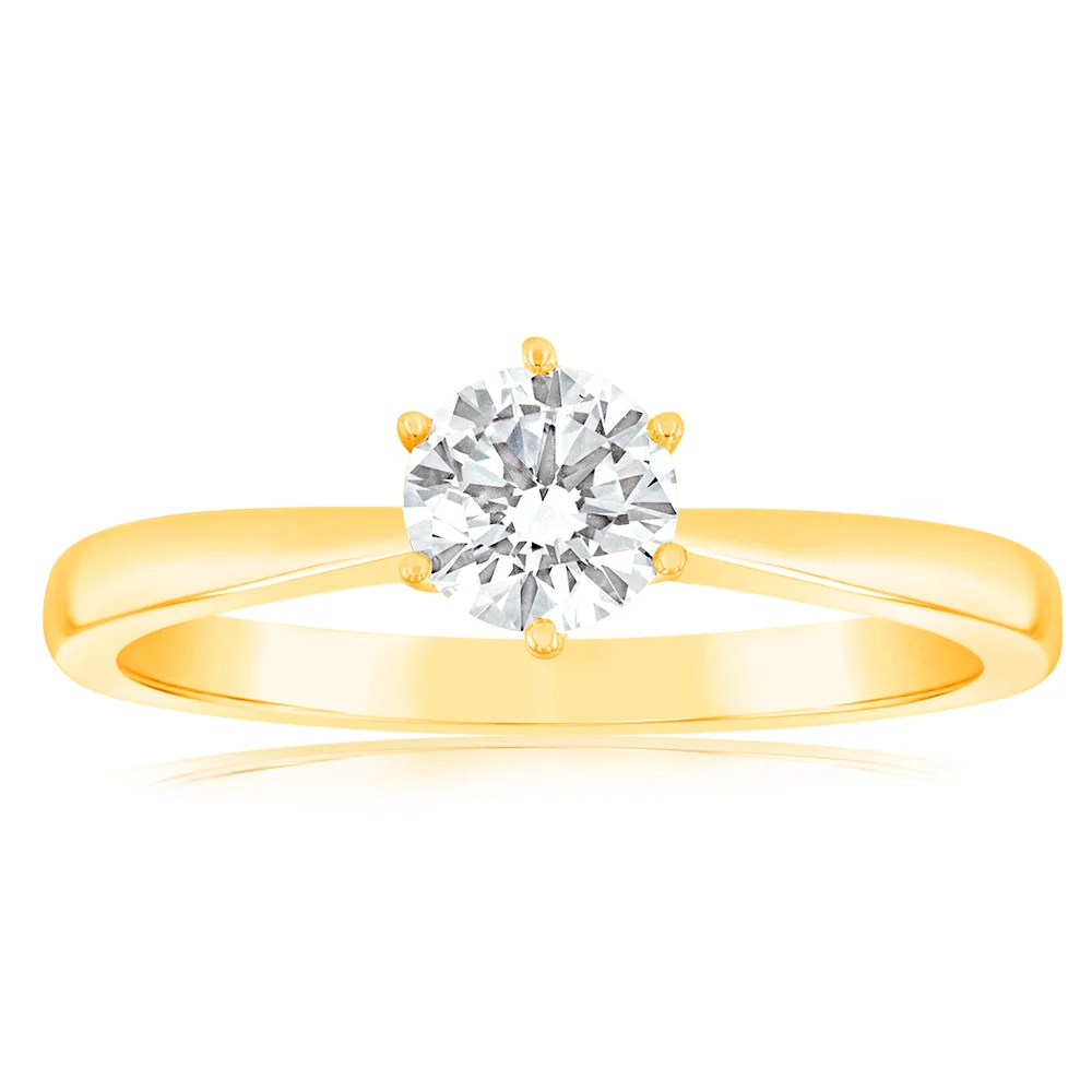 Luminesce Lab Grown 1/2 Carat Diamond Solitaire Ring set in 14ct Yello – Shiels Jewellers