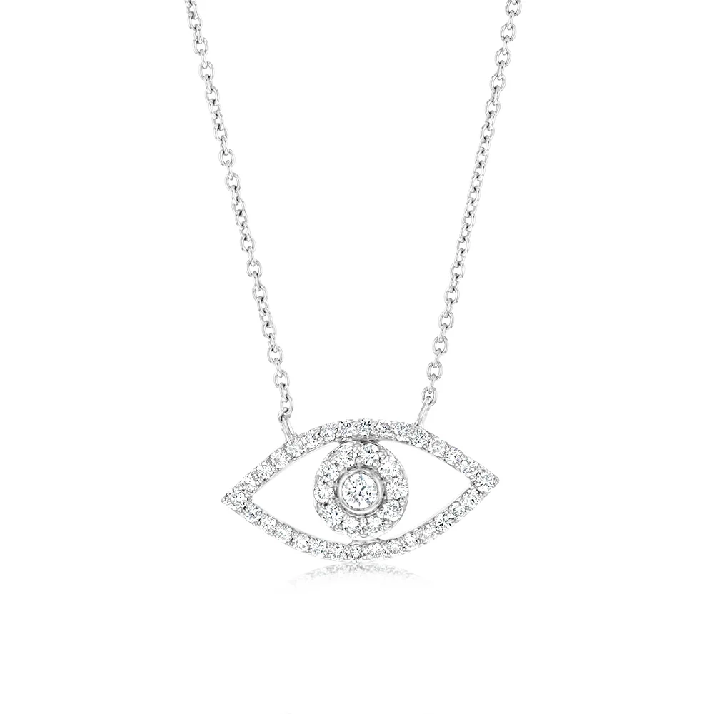 Luminesce Lab Grown 1/4 Carat Diamond Evil Eye Pendant in Sterling Sil – Shiels Jewellers