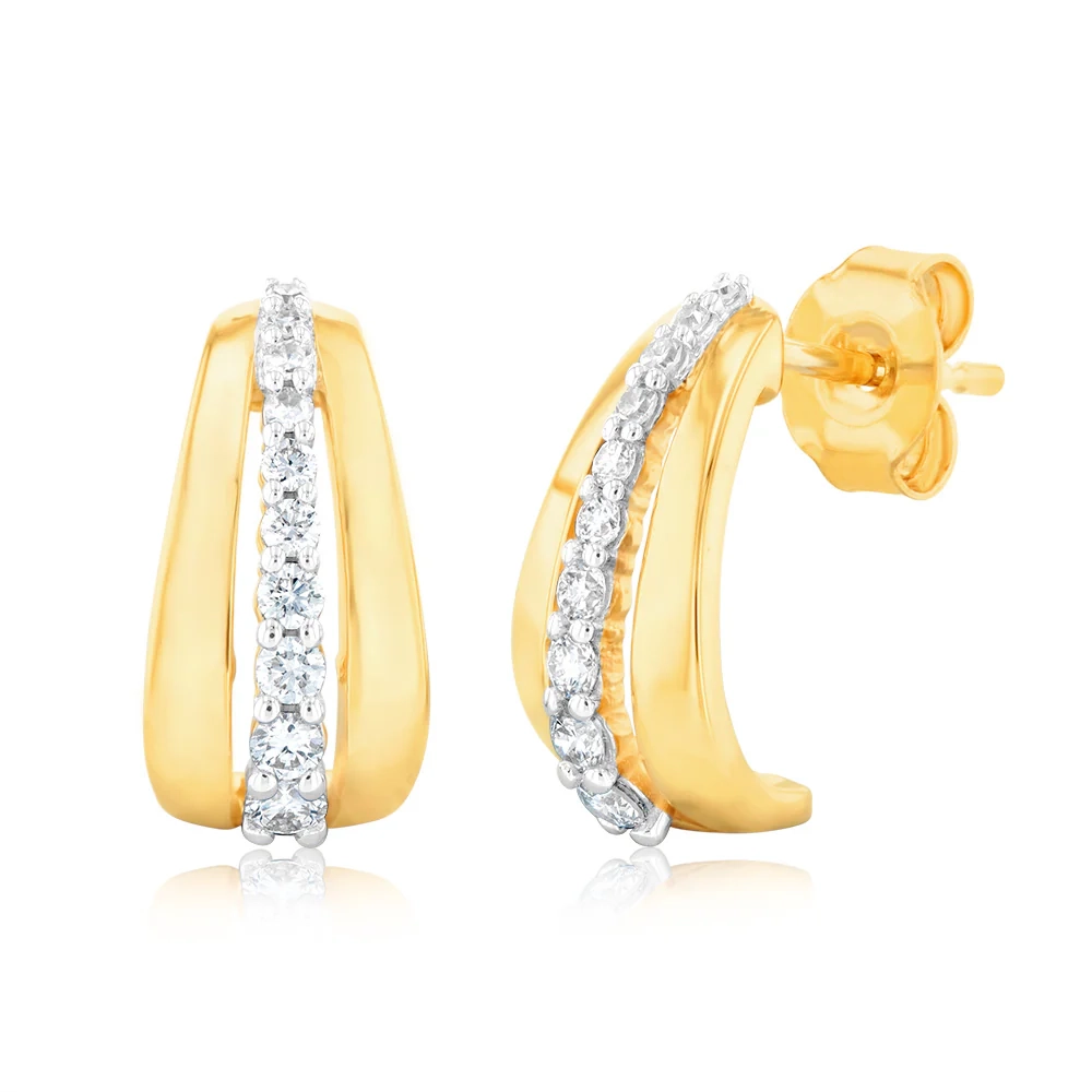 Luminesce lab Grown 1/4 Carat Drop Earrings in 9ct Yellow Gold – Shiels Jewellers