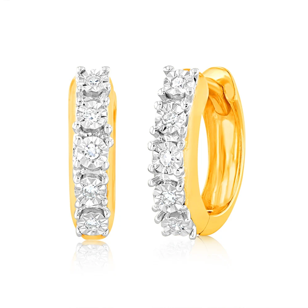 Luminesce Lab Grown Diamond Hoop Earrings in 9ct Yellow Gold – Shiels Jewellers