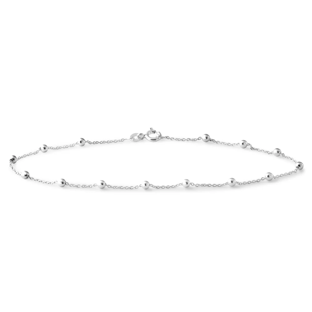 Sterling Silver 25cm Ball and Trace Chain Anklet – Shiels Jewellers