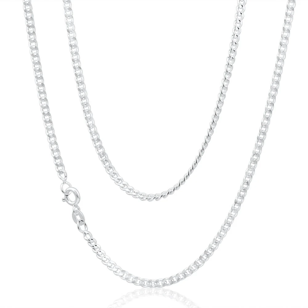 Sterling Silver 80 Gauge Diamond Cut 45cm Curb Chain – Shiels Jewellers