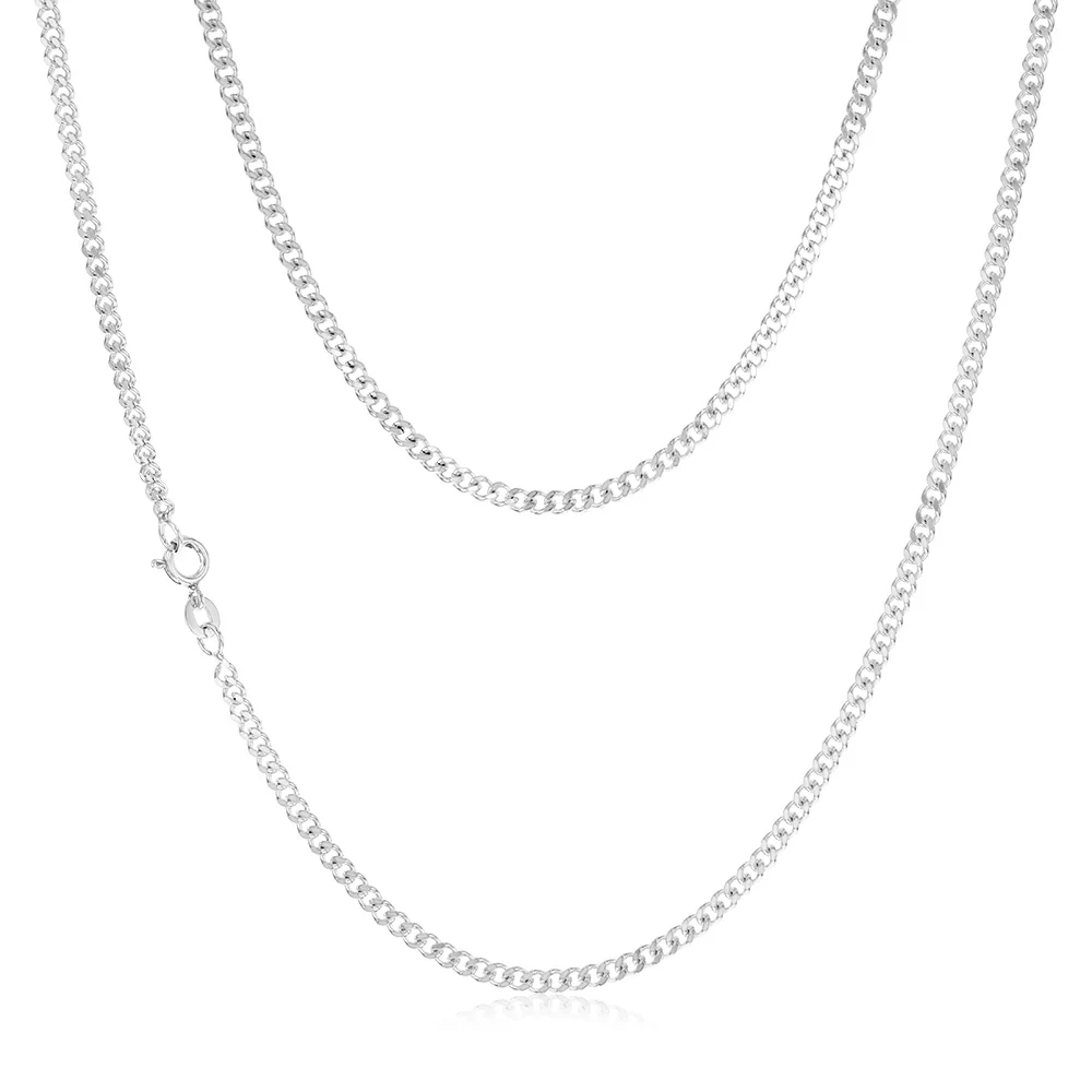 Sterling Silver 80 Gauge Diamond Cut 50cm Curb Chain – Shiels Jewellers