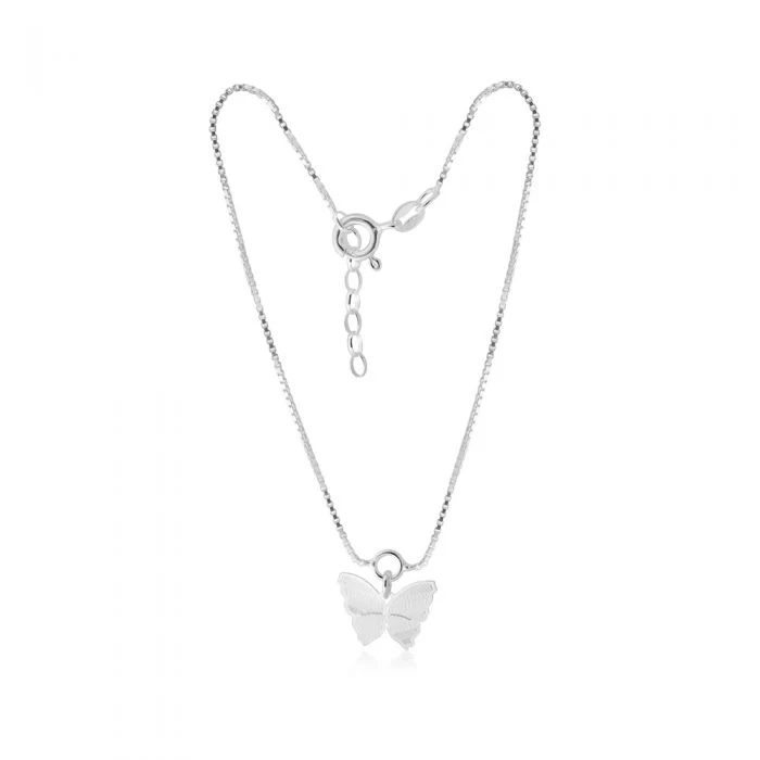 Sterling Silver Butterfly Charm 25cm Anklet – Shiels Jewellers