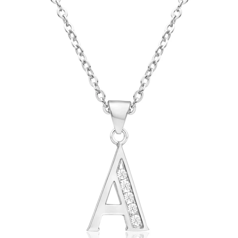 Sterling Silver Cubic Zirconia Initial "A" Pendant – Shiels Jewellers