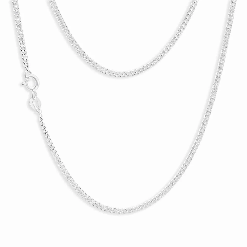 Sterling Silver Diamond Cut 40cm Curb Chain – Shiels Jewellers