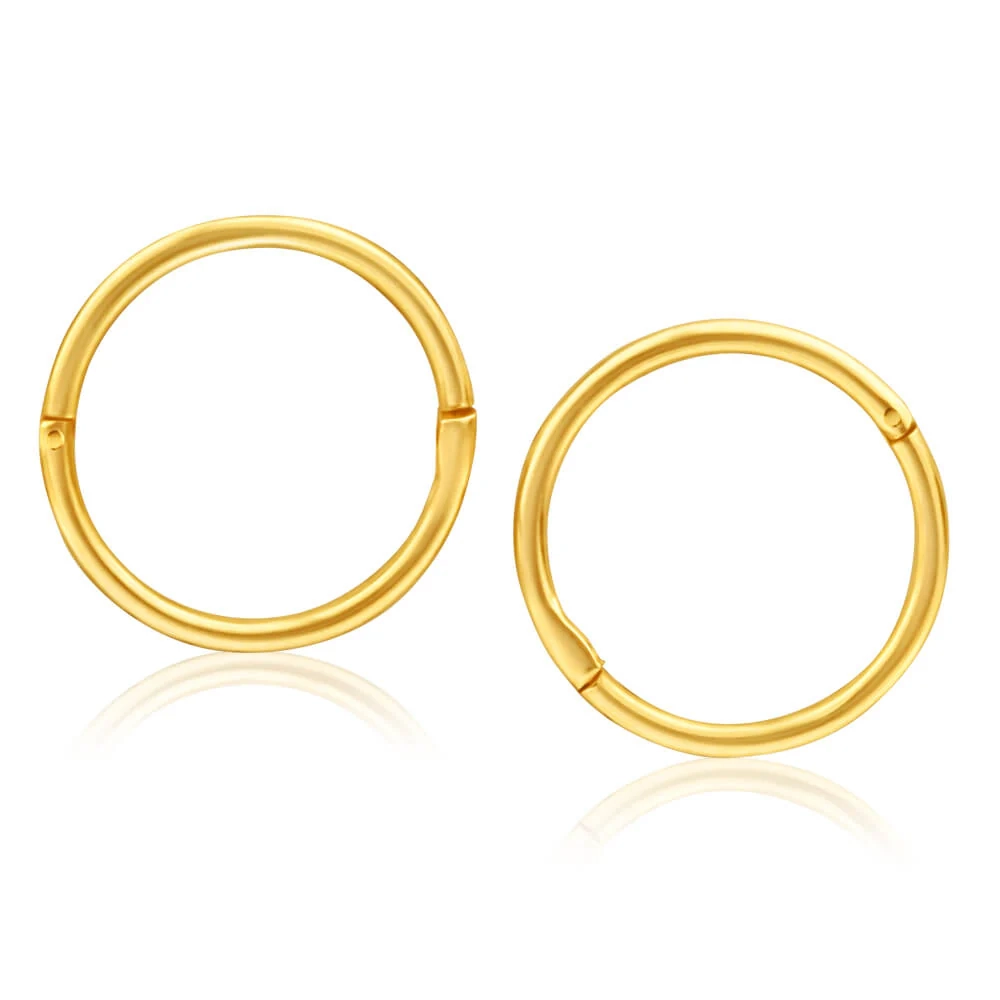 Sterling Silver Gold Plated 10mm Sleeper Earrings – Shiels Jewellers