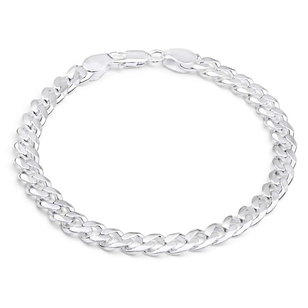 Sterling Silver Heavy 200 Gauge Curb Bracelet 21cm – Shiels Jewellers