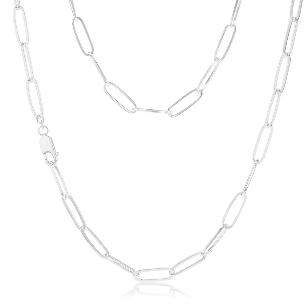 Sterling Silver Paperclip 60cm Chain – Shiels Jewellers