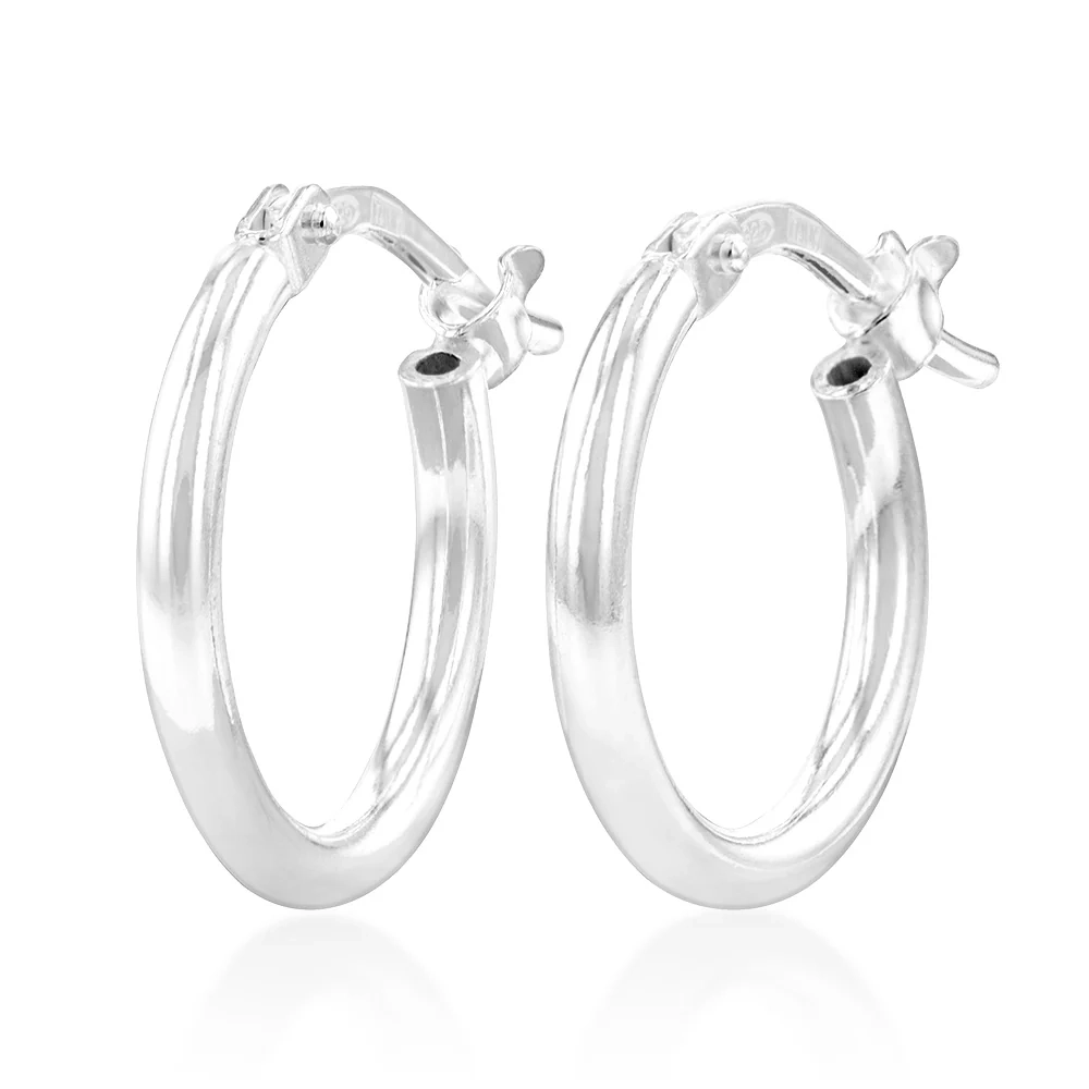 Sterling Silver Plain 10mm Hoop Earrings – Shiels Jewellers