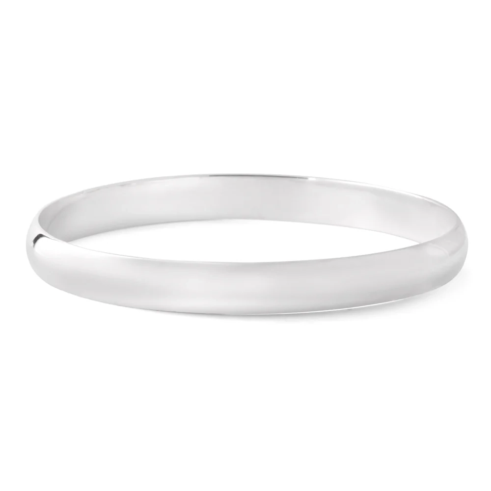 Sterling Silver Solid Plain 8mm Golf 65mm Bangle – Shiels Jewellers