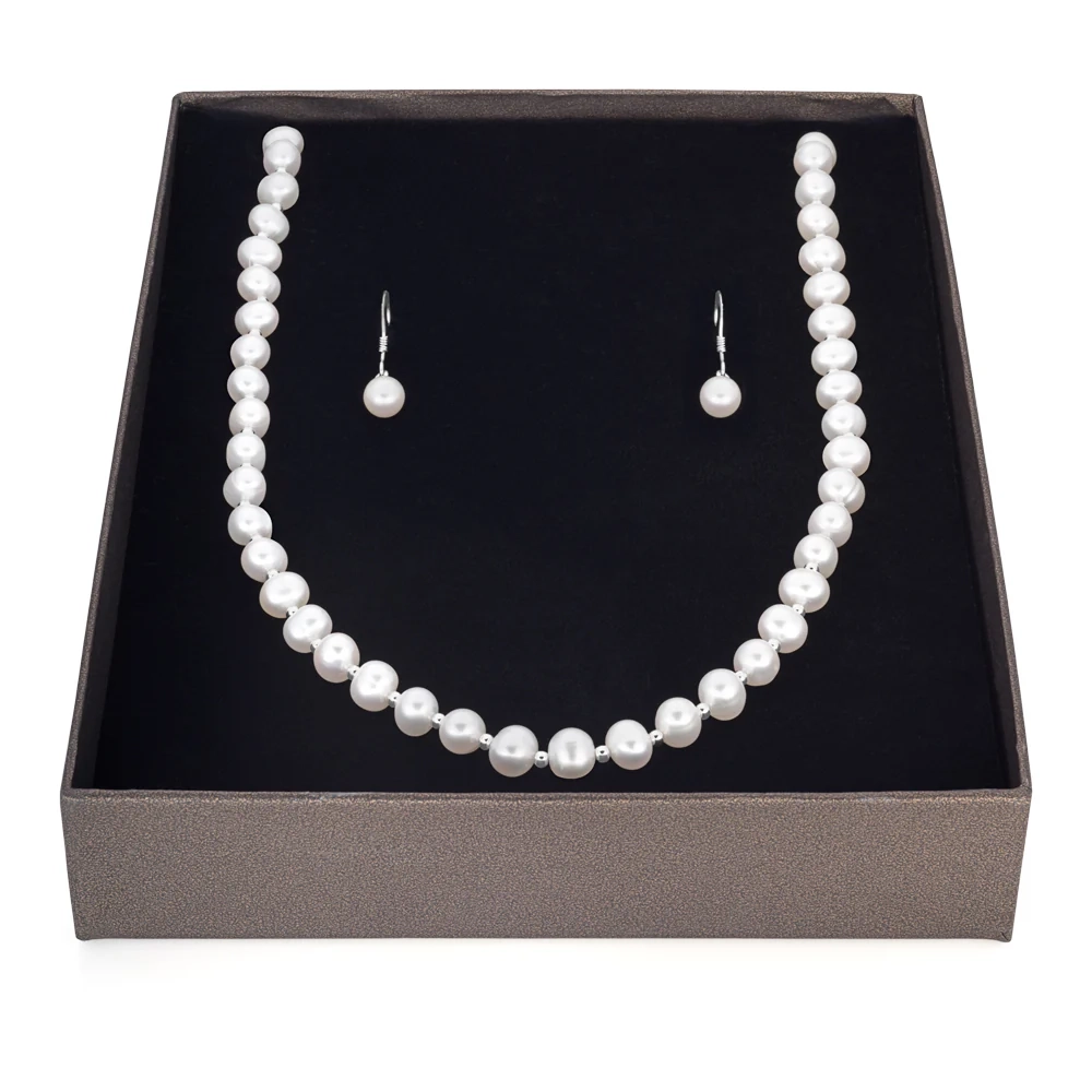 Sterling Silver White Freshwater Pearl Chain & Earring Boxed Set – Shiels Jewellers